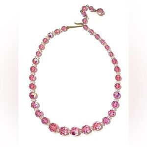 Vintage Bond Boyd Pink Crystal Bead Choker Necklace